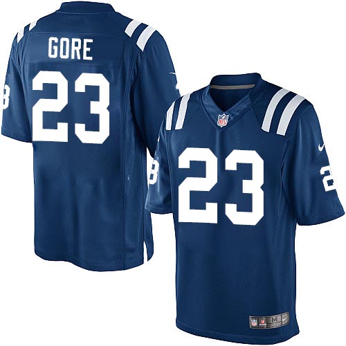 Men's Limited Frank Gore Nike Jersey Royal Blue Home - #23 NFL Indianapolis Colts